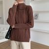 QICED Autumn and Winter Design Sense of Niche Turtleneck Sweater Women Loose Simple Style Thickened Inside The Knit Shirt Twist Top
