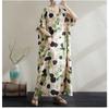 Summer Cotton and Linen Printed Loose and Simple Long Skirt, Women's Skirt Thin