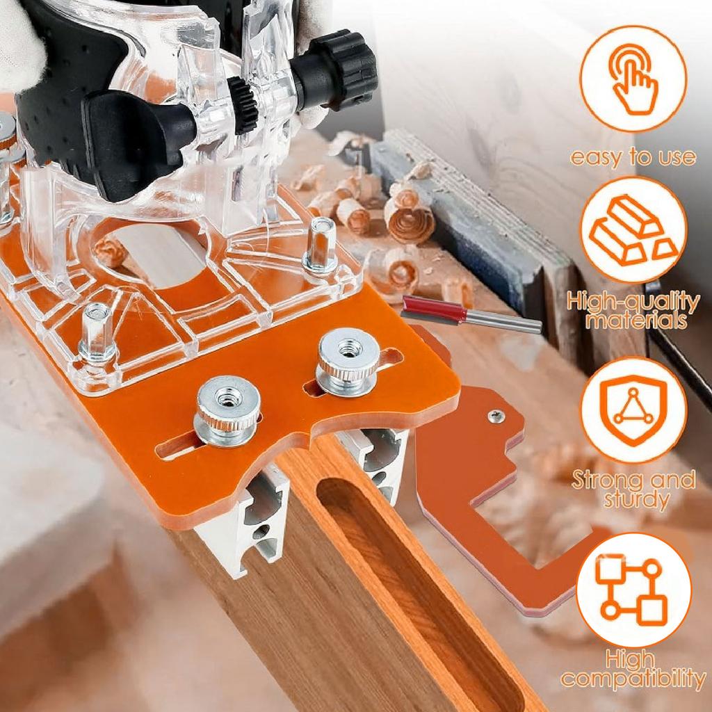 Wood Trimmer Router Base 2 in 1 Compact Wood Palm Router Base Router Slotting Bracket for 65mm Trimmer Milling Woodworking Chamfering