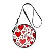 Love Print Round Shoulder Bag Casual Messenger Bag for Woman Best Gifts 2D Flat Casual Daily Crossbody Bag