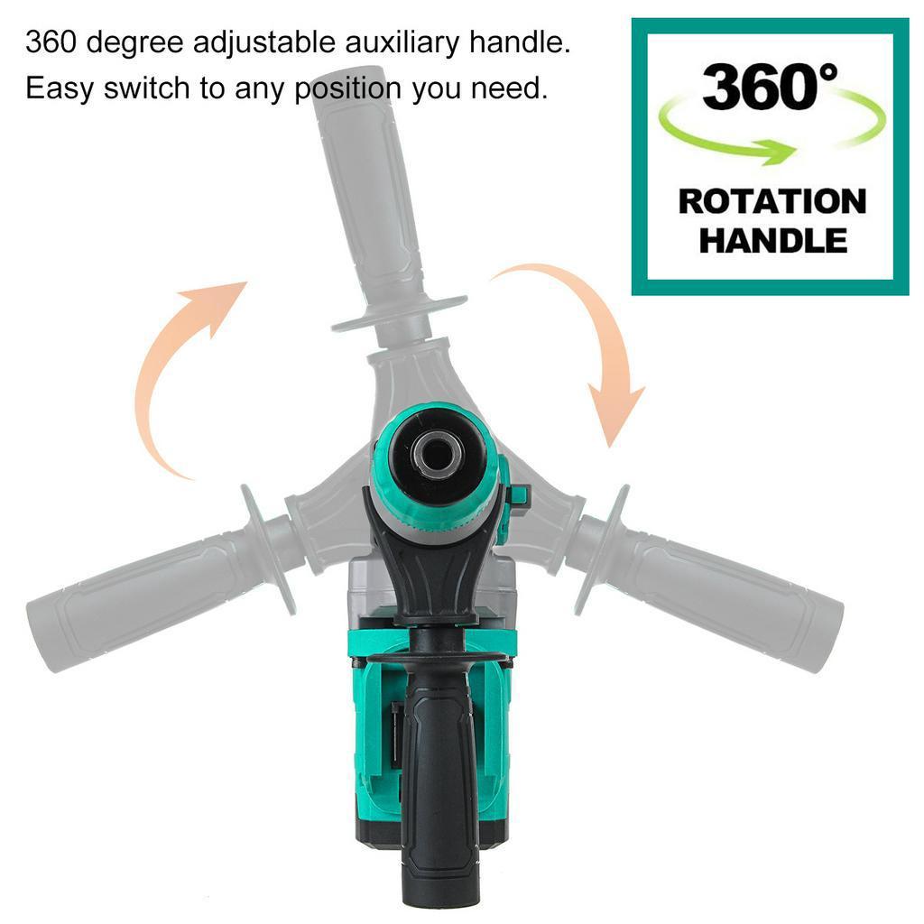 3 In 1 288Vf Rechargeable Brushless Cordless Rotary Hammer Drill Electric Hammer Impact Drill Electric Pick with 2pcs Battery