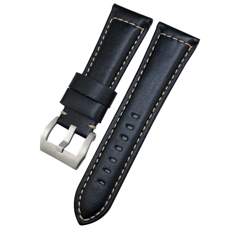 24mm 26mm Genuine Leather Watchband for Panerai PAM LUMINOR 1950 PAM00359 00510 441 Replacement Cowhide Watch Strap 24mm
