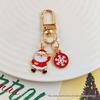 Festive Christmas Keychain: Metal Tree, Snowman & Santa Bag Charm – Stylish Small Gift