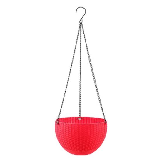 

Self-absorbing Flowerpot Rattan-like Weaving Texture And Absorbent Rope Flower Pot with Hanging Chain Planter for Indoor Outdoor S красный