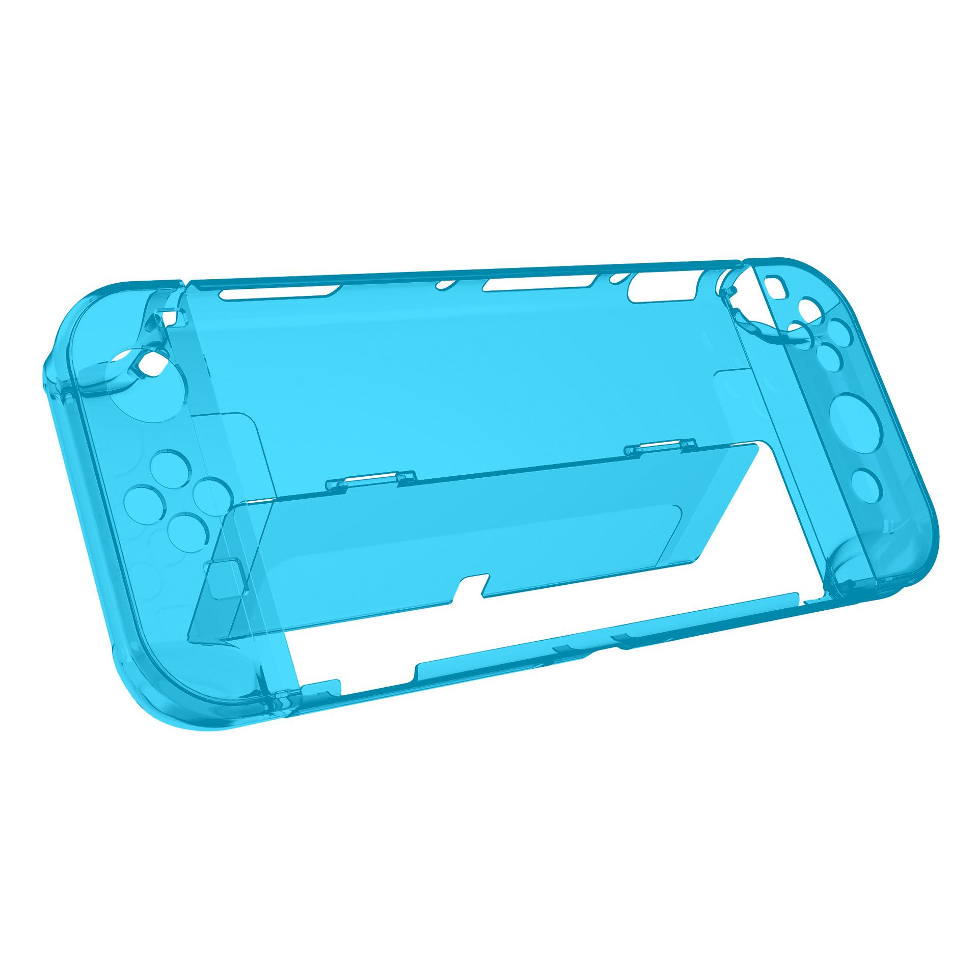 

Для Nintendo Switch OLED Прозорий Жорсткий PC Чохол-Протектор з Підставкою Transparent Blue