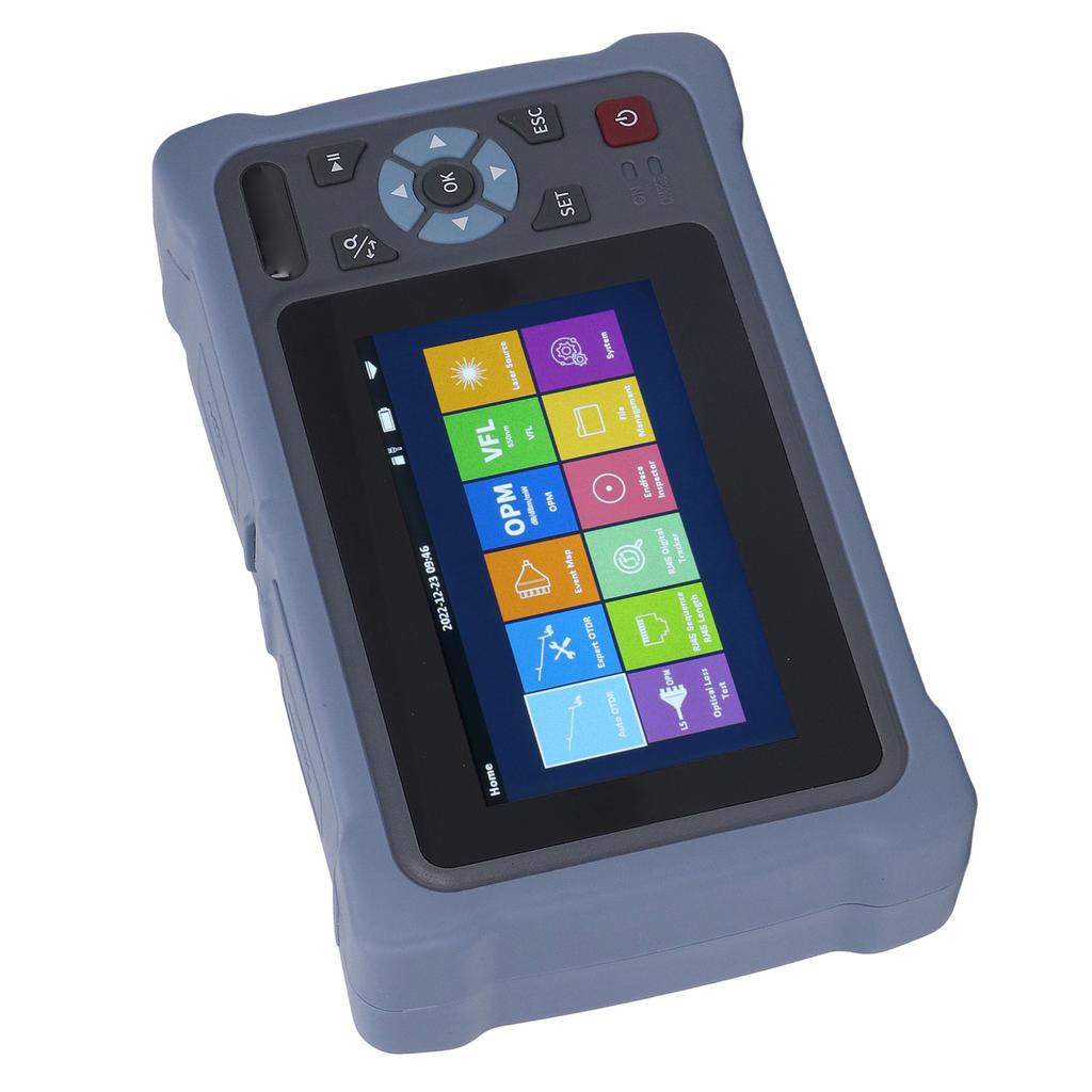 OTDR Fiber Optic Tester 4.3in Screen 5m to 100km 1310nm 1550nm OTDR Tester with FC LC Adapter 110‑240V US Plug