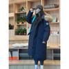 Long over-knee big fur collar pie overcomes women's winter new loose thickened down cotton-padded tooling jacket