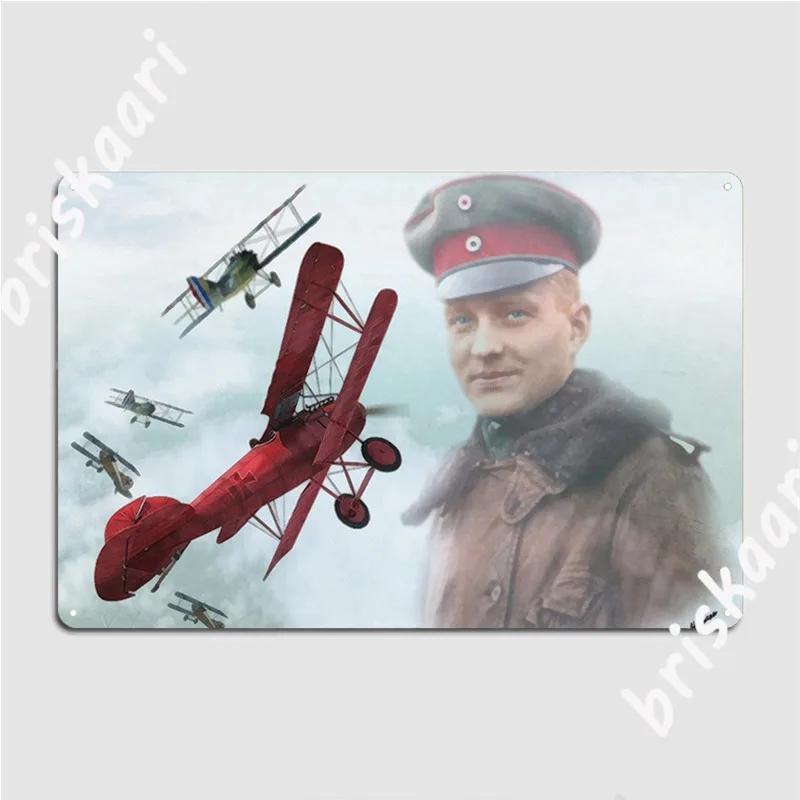 Rittmeister Manfred A. Freiherr Von Richthofen Metal Plaque Poster Club Printing Design Designing Cinema Tin Sign Poster 20X30CM