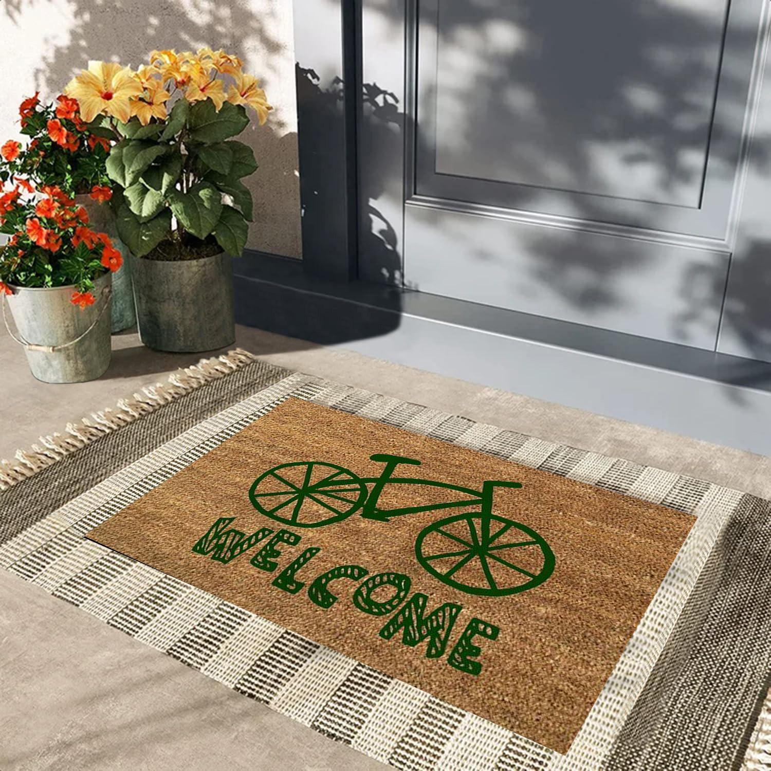 Fiets Welkom Deurmat Rubber Badkamer Keukenmat Tuin Garage Deur Vloermat Antislip Tapijt Entree Tapijt 23.6x15.7 Inch
