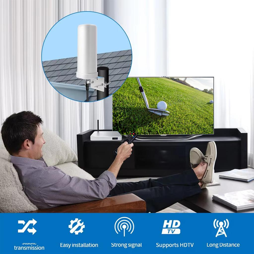 600 Miles Outdoor Digital TV Antenna Wear Resist HDTV Digital Antenna HD 4K Digital TV Antenna for HDTV with DAB/FM Radio
