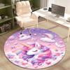 1Pc Cute Unicorn Circular Print Rug - Home Decoration Carpet For Living Room Bedroom Flooring Computer Chair Area Rug