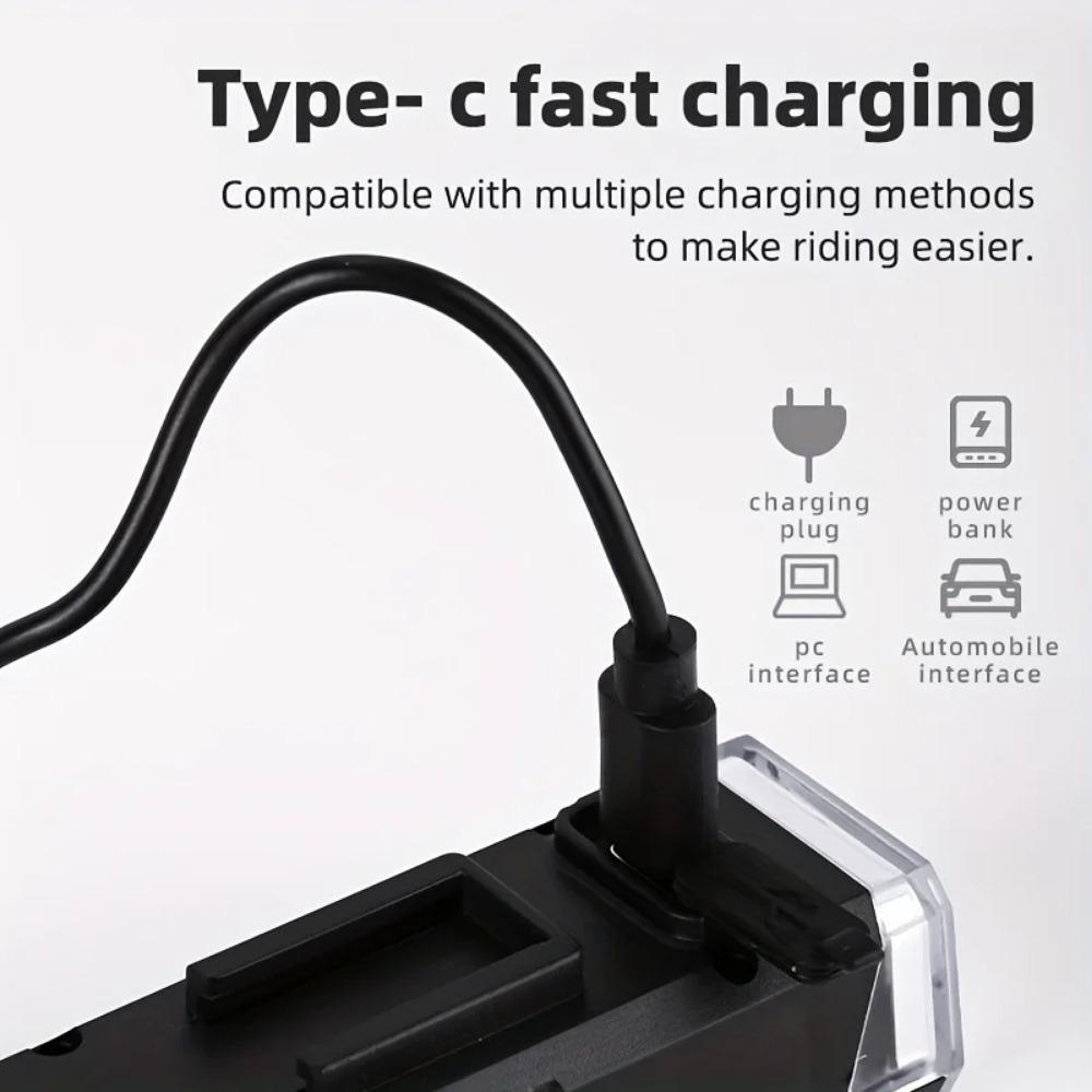 USB Rechargeable LED Bicycle Headlight - High Brightness, Easy to Install, ABS Material, Ideal for Night Riding