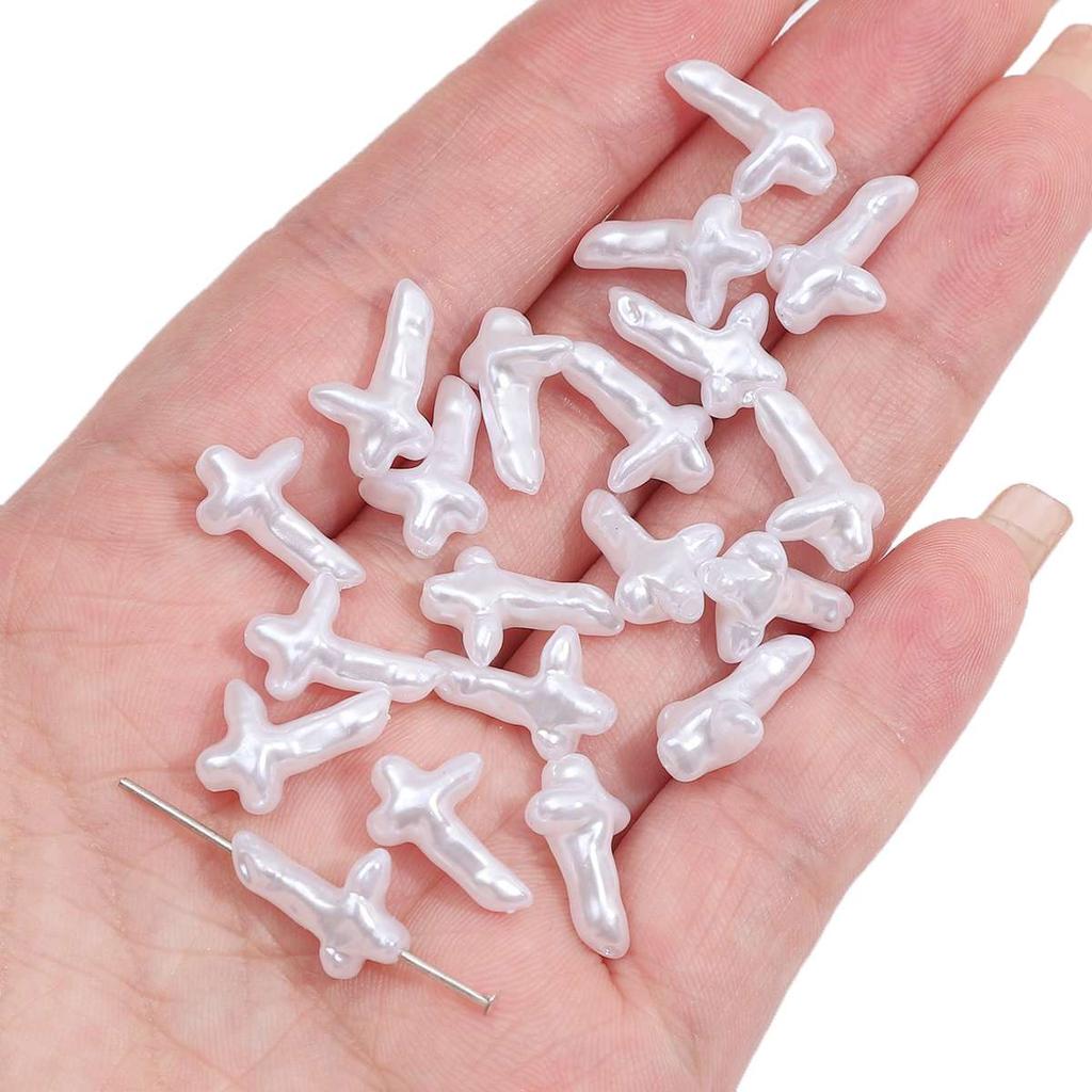 Geometry Shaped Imitation ABS Pearl Beads Straight Hole DIY Bracelet Jewelry Accessories