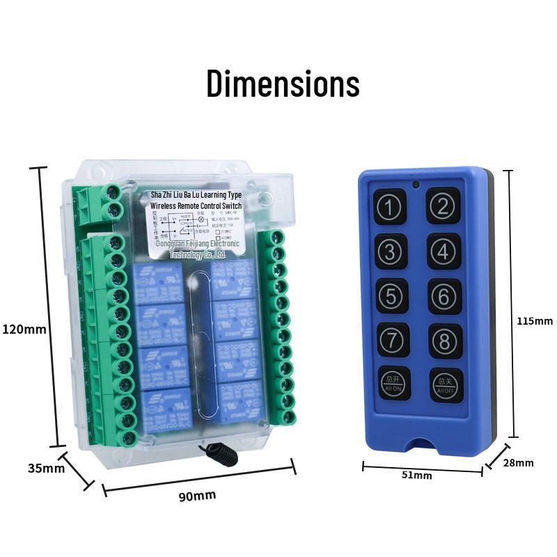 8-Channel RF Wireless Remote Control Solenoid Valve Switch for Industrial Use