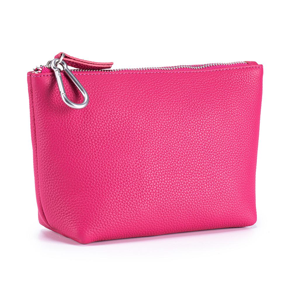 Kosmetiktasche, Kleine Leder-Kosmetiktasche für Handtasche mit Aufhängeschnalle, Reise-Kosmetiktasche für Lippenstifte, Münzen, Kreditkarte