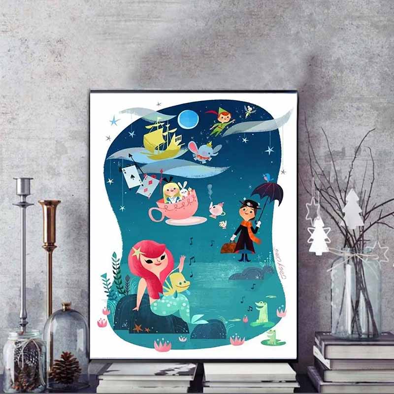 Disney Diamond Painting Collection of Disney Classics Modern Illustration Art Cartoon Diamond Painting Full Diamond Cross Stitch DIY Gifts Home Decor