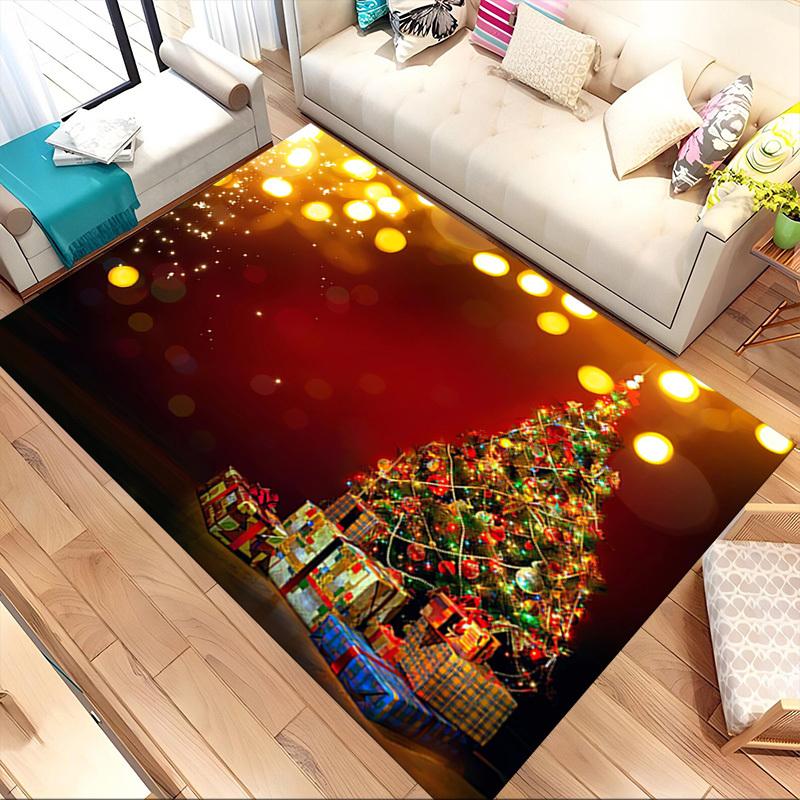 Christmas Tree Gifts Crystal Velvet Chair Mat Area Rug - Non-Slip, Floor Mat, Office Desk Chair Rugs, Bedroom Decor.Christmas Gift-1106010