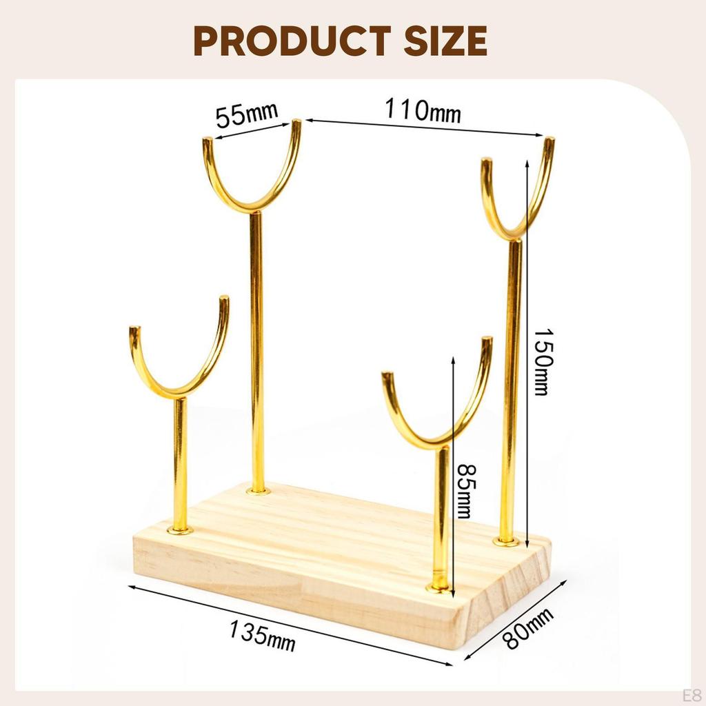 Bracelet Holder Organizer Elegant Watch Display Desktop Stand Wooden Base for Men