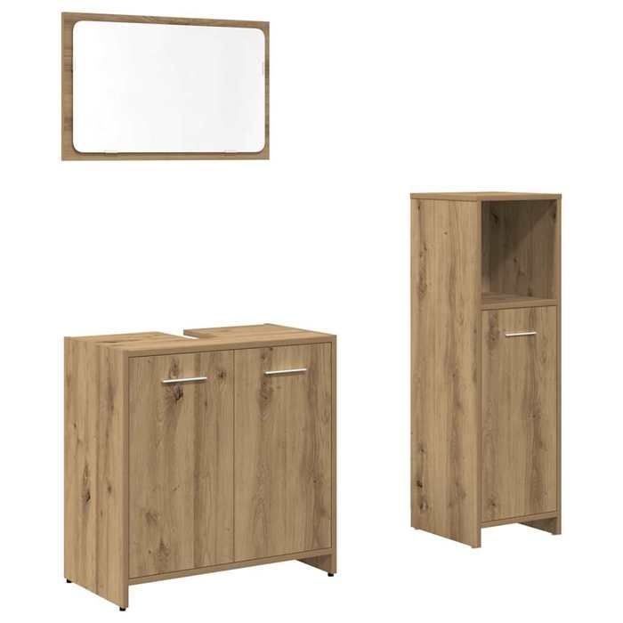VidaXL Ensemble De Meubles Salle De Bain 3 Pcs Bois D'ingénierie 3328560