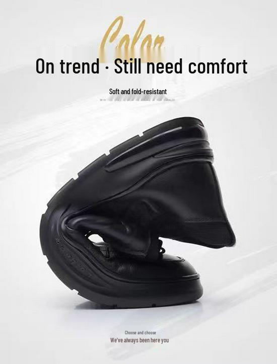 Men's Breathable Lace-up Leather Shoes, Casual & Formal British Style