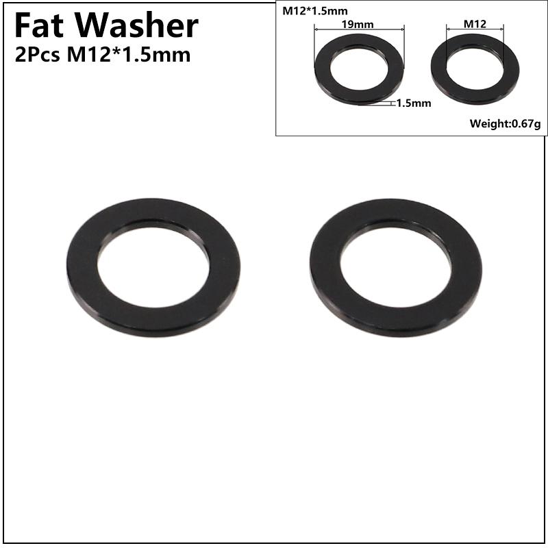 Bicycle Thru Axle Skewer Spacer M12x4mm/5mm/6mm/1.5mm/0.5mm MTB Fat Bike Shaft Skewer Washer Bike Hub Skewer Flat Spacer Washer