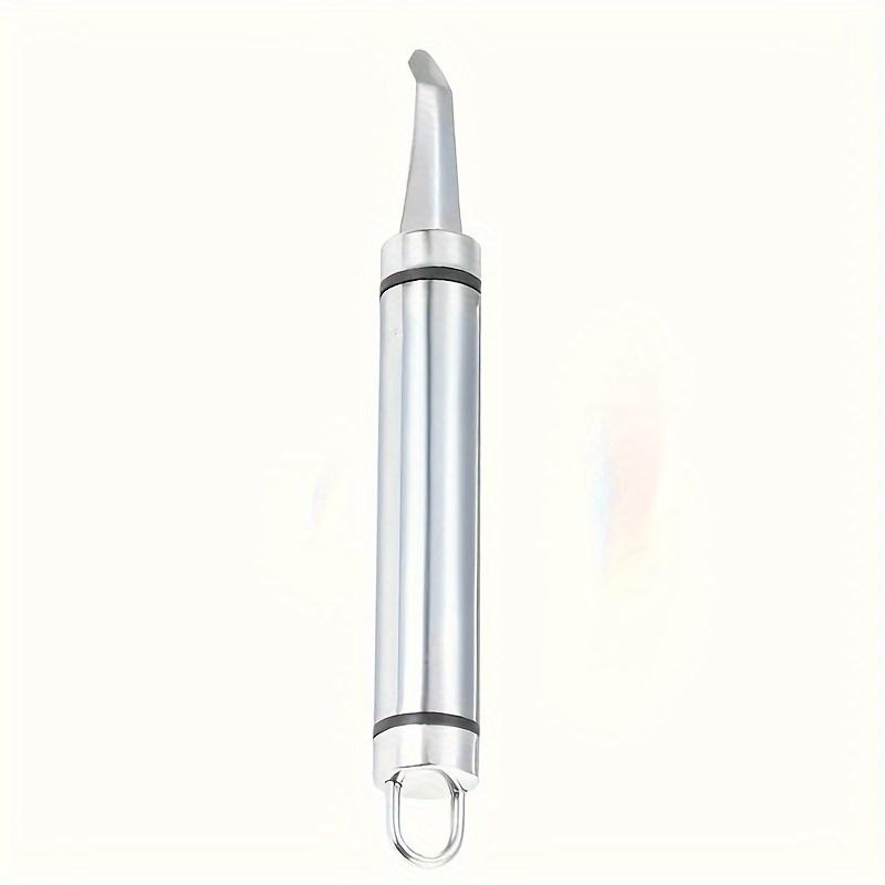 1pc Stainless Steel Shrimp Deveiner Tool - Seafood Peeler Cleaner - Shrimp Shell Cutter - Portable Shrimp Vein & Intestine Cleaning Instrument Round Shank