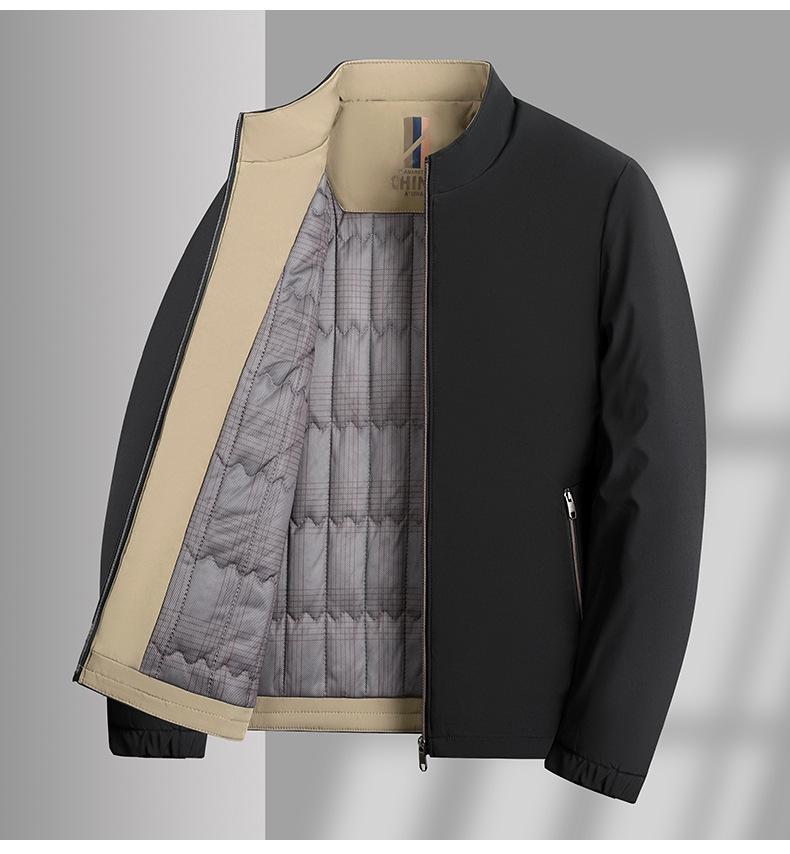 Men's Plus Velvet Thick Cotton Jacket for Autumn/Winter – Middle-aged & Elderly