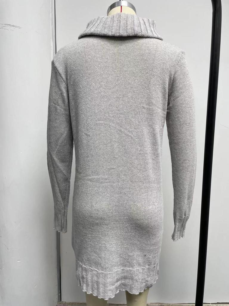 Pulovere moi elegante de bază tricotate topuri modă toamnă și iarnă guler înalt guler rotund tricotat pulover casual cu mânecă lungă pulover