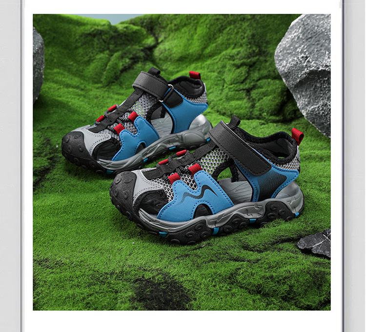 Boys' Summer 2026 Breathable Non-Slip Closed-Toe Sports Sandals with Soft Soles
