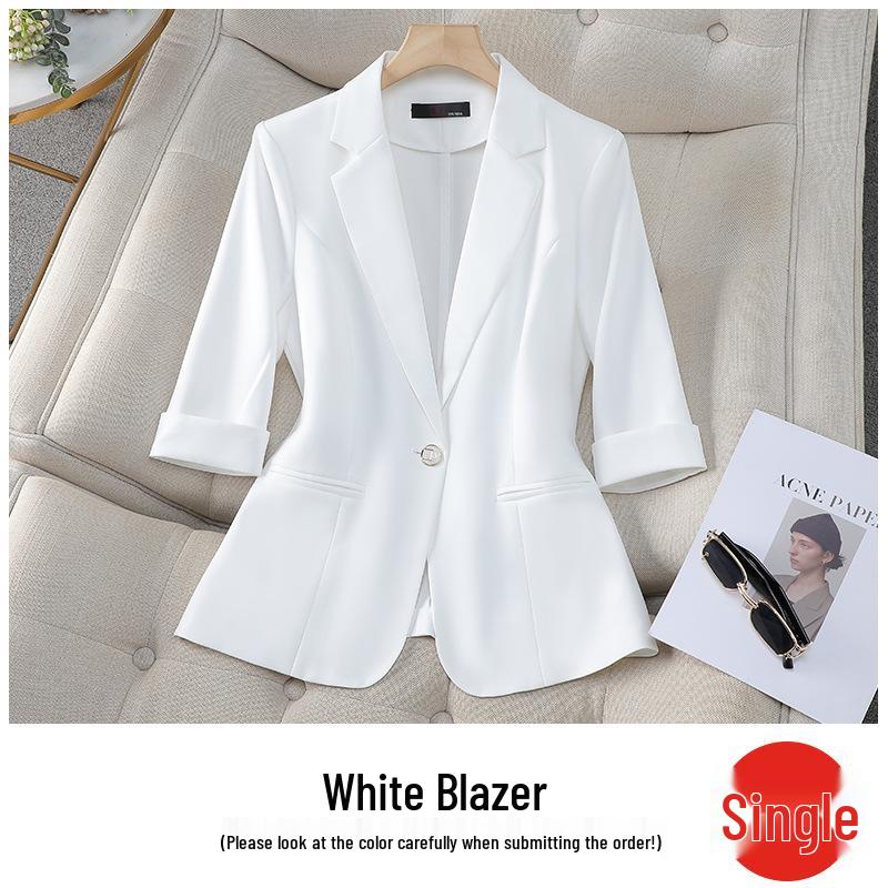 Damen Blauer Ärmel Anzugjacke - Frühling & Sommer Koreanischer Stil, Petite Lässig Formell