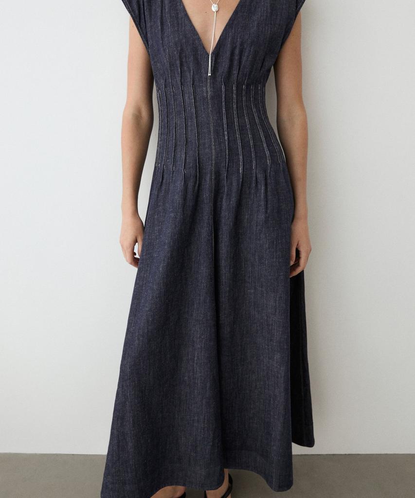 Masimodutti Denim Midi Dress
