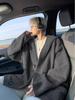 Men's Dark Gray Loose Knit Cardigan Sweater - 2025 Autumn/Winter Collection, Casual and Simple Style