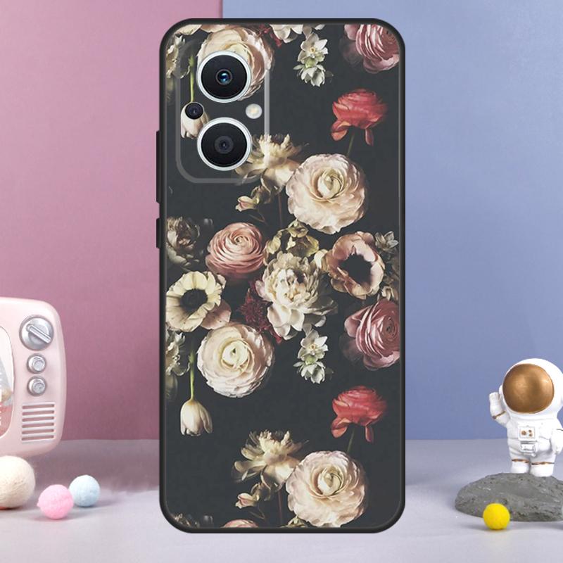 Mitternachtsblumen Hülle Für OPPO Reno 4Z 5Z 8T 4 5 6 7 8 Lite 10 Pro OPPO Find X2 Lite X3 Neo X5 X6 Pro Hülle