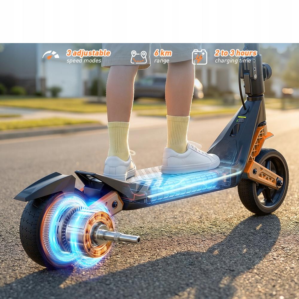 Skladací elektrický skúter pre deti iscooter K6 150W LED osvetlenie BT nosnosť
