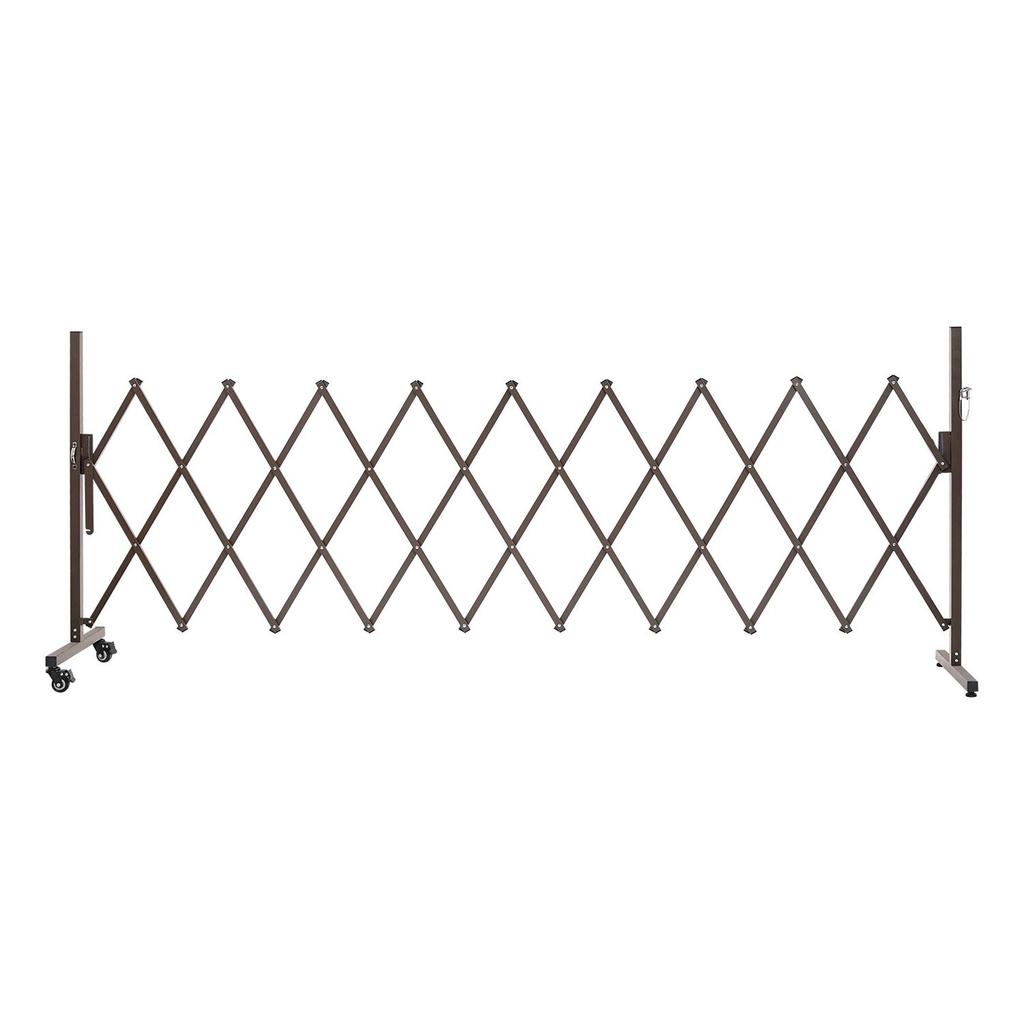 Expandable Barricade, 3.07m Expandable Safety Barrier, Flexible Mobile Barricade with Locking Casters, Portable Folding Security Gate Metal Traffic