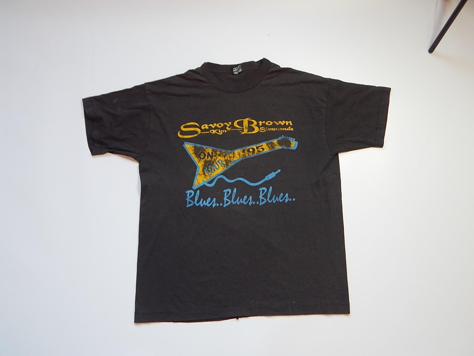 vintage 90s savoy brown kim simmonds psychedelic blues rock tee size xl L