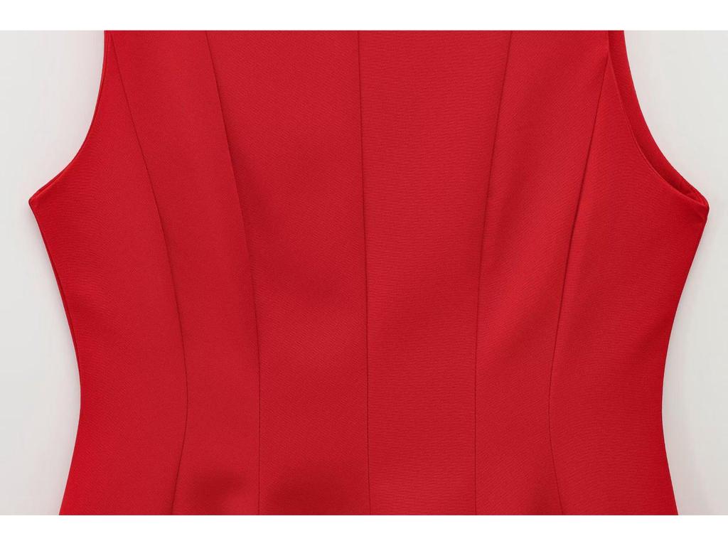 Women's Waist-Cinching Sleeveless Boat Neck Mini Dress