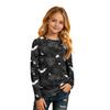 Kids' Long Sleeve Halloween Print T-Shirt with Round Neck for Everyday Wear