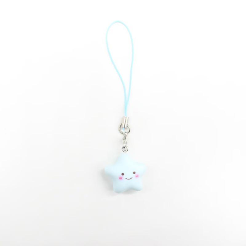 Macaron Smiley Star Resin Phone Charm Keychain