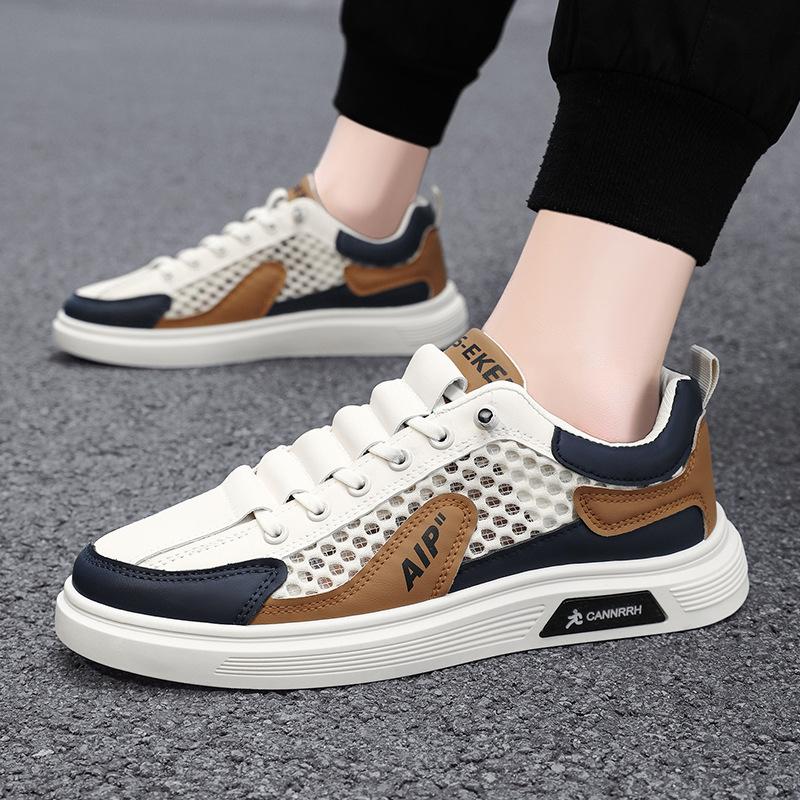 Men's Summer Mesh Casual Shoes Hollow Out Soft Sole Fashionable Handsome Breathable Trendy Footwear