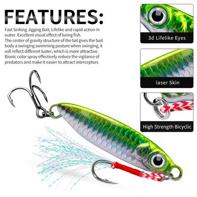 .4CM/7G 5.5CM/15G 6.1CM/20G 7.1CM/30G Esca da Pesca Jigging con Amo Esca Realistica da Pesca a Traina Accessori da Pesca Acqua Dolce Acqua Salata
