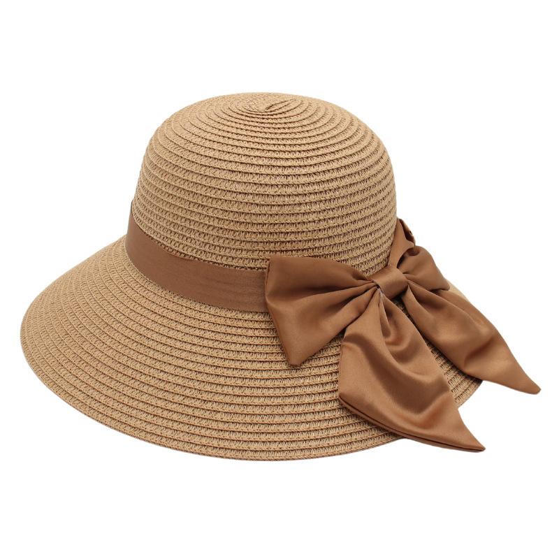 Bow Straw Hat Big Edge Visor Beach Hat Ribbon Straw Hat Mom Hat Ladies