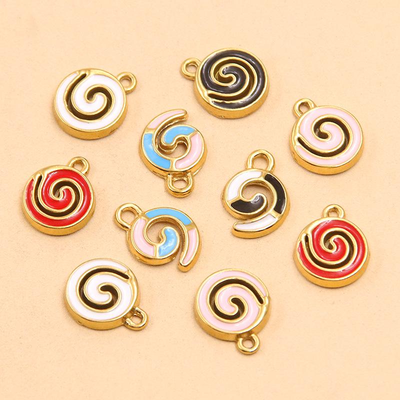Two Styles: Stainless Steel Enamel Mosquito Coil Pendant for DIY Earrings & Necklaces