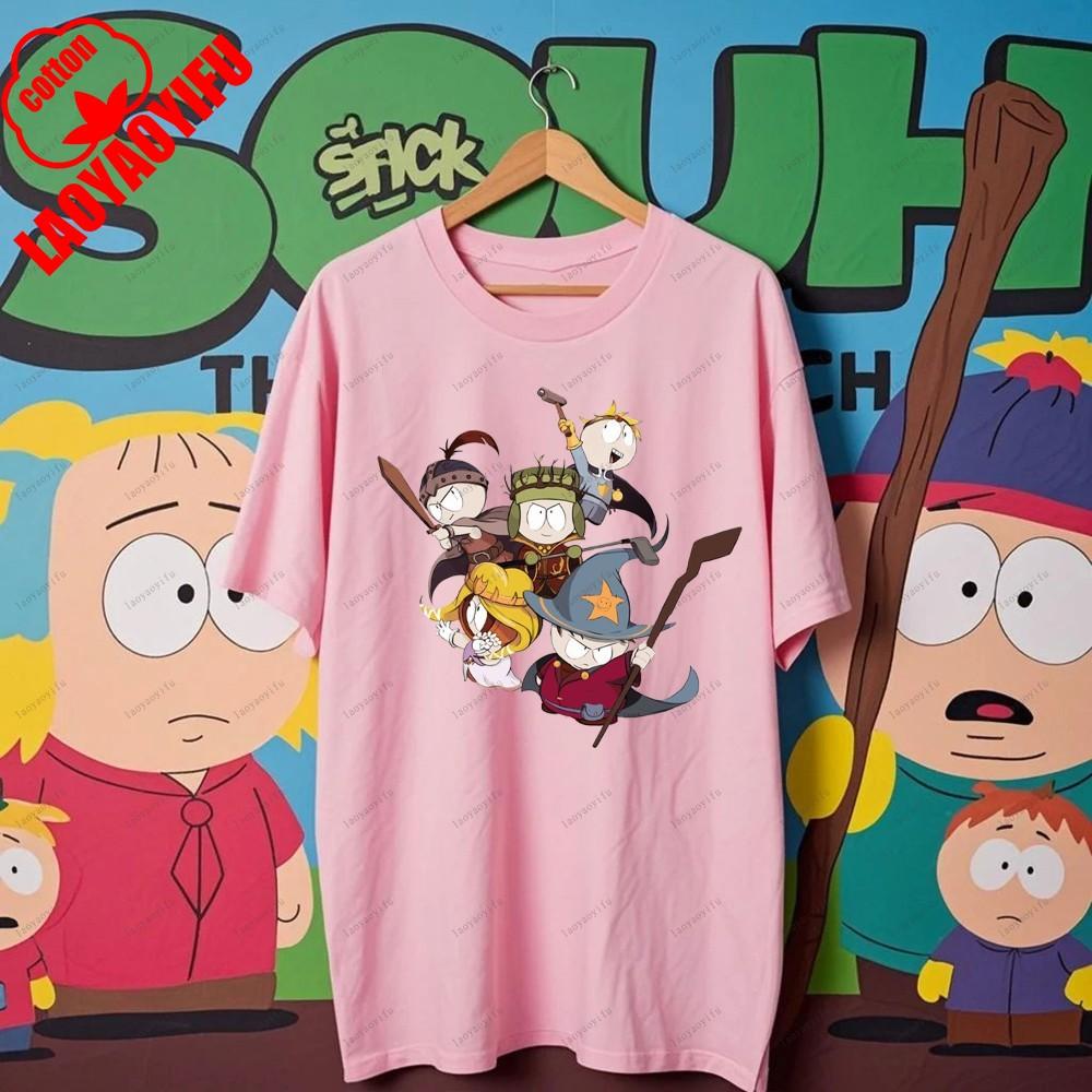 South Parks kleiner fetter Junge Cartman Süßes Cartoon Gedrucktes T-Shirt Shirt Humorvolle Streetwear Unisex Sommer Rundhals Kurzärmlig