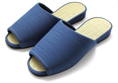 Japanese Tatami Indoor Slippers for Men Women M 22cm [MOON ROOM] & (Navy Blue, (approx. - Approx. 24cm))