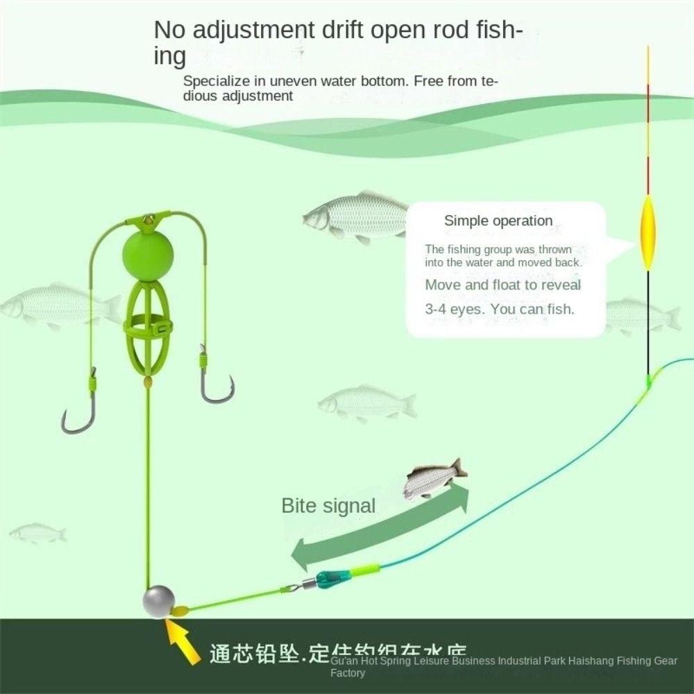 String Hook Fishing Bait Cage Carbon Steel Fishing Spring Bait Cage Line Group Feeder Sinker  Sea