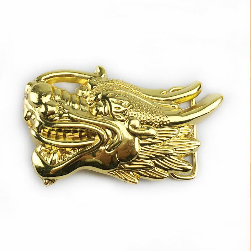 Zinc Alloy Men's Chinese Dragon Belt Buckle – Trendy Smooth Snap Design