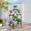 6 Potted Plant Stand, 4 Tier Plant Stand, Heart Flower Pot Stand for Breeding and Displaying Flowers, Plants Black Iron Office