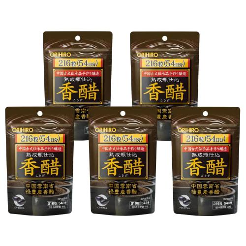 Orihiro Bottled Aged Fragrant Vinegar, Value Pack, 216 Tablets x 5 Packs