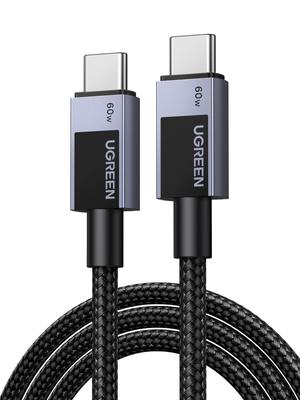 UGREEN Cable 60W Fast Charging Compatible 480Mbps Band Included High Quality Stainless Steel Housing Nickel Plated Nylon Braid Content Protection High